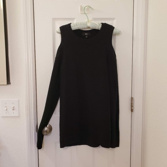 Cold Shoulder Sweater Black Knit NWOT Long Fall - Picture 5 of 6